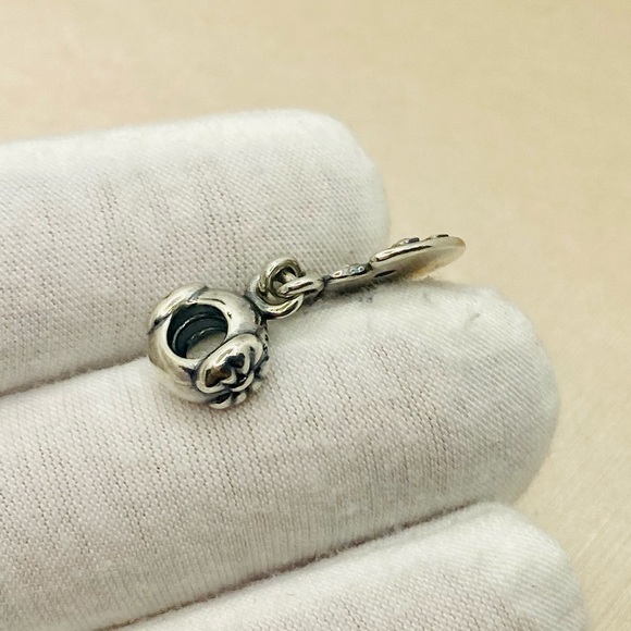 EUC Pandora 791268CZMX Sterling Silver Artist Palette Dangle Bead w/ CZ's - Picture 6 of 9